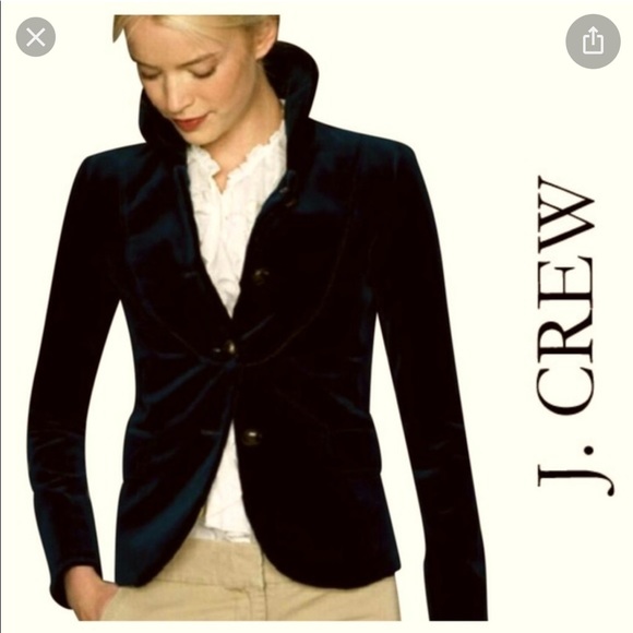 J. Crew Bella Black Velvet Blazer